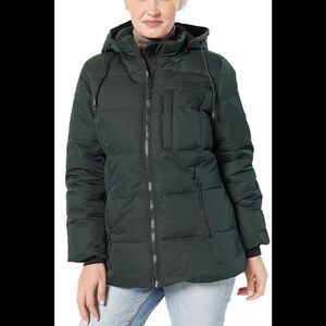 Arctic Expedition Horizontal Quilted Down Coat Moss - Regular